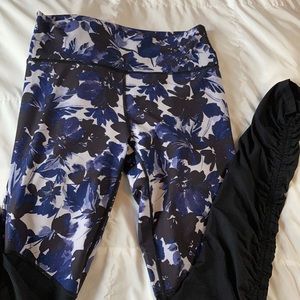 Fabletics leggings black floral medium